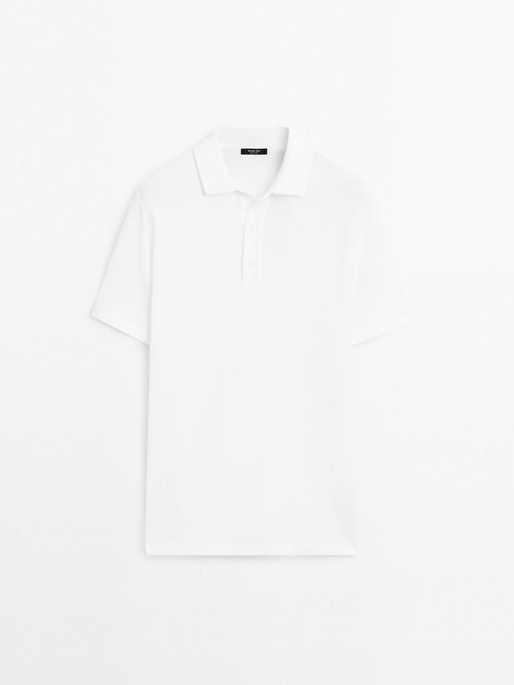 Massimo Dutti Футболка-поло с коротким рукавом, белый