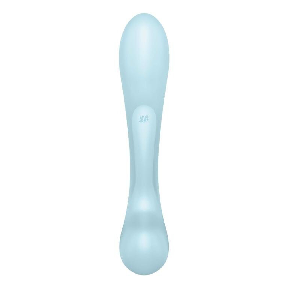 Гибкий вибратор-кролик 2 в 1 Satisfyer Triple Oh, голубой