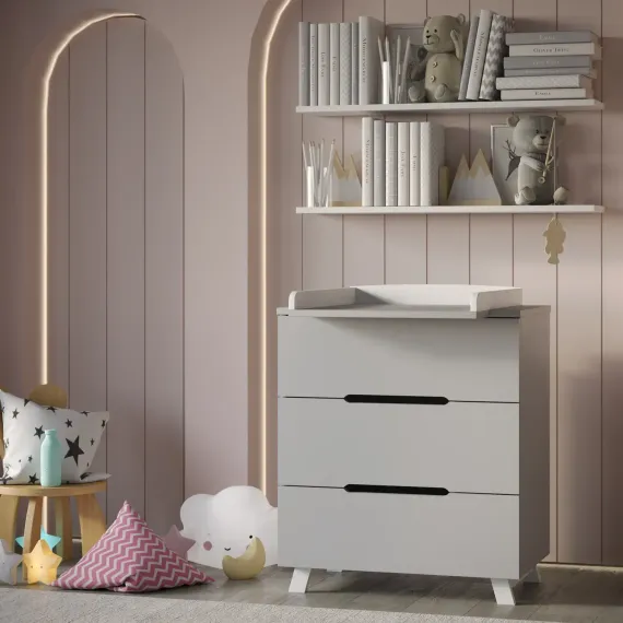 Комод Incanto Anniken Lux Серый/белый