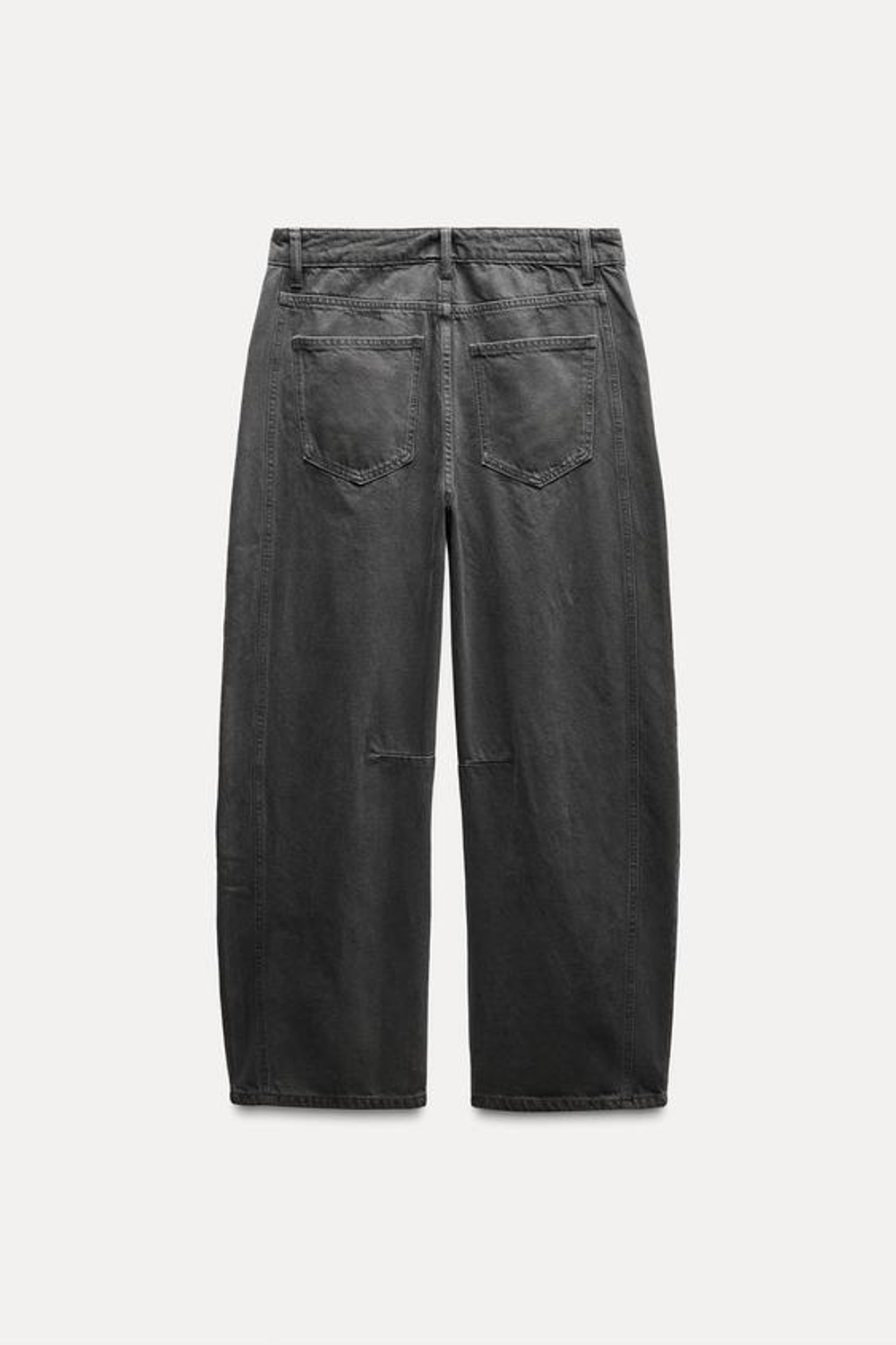 ZARA ДЖИНСЫ TRF RELAXED BALLOON СО СРЕДНЕЙ ПОСАДКОЙ, ТЕМНО-СЕРЫЙ