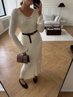 Платье Knitted Rose молочный