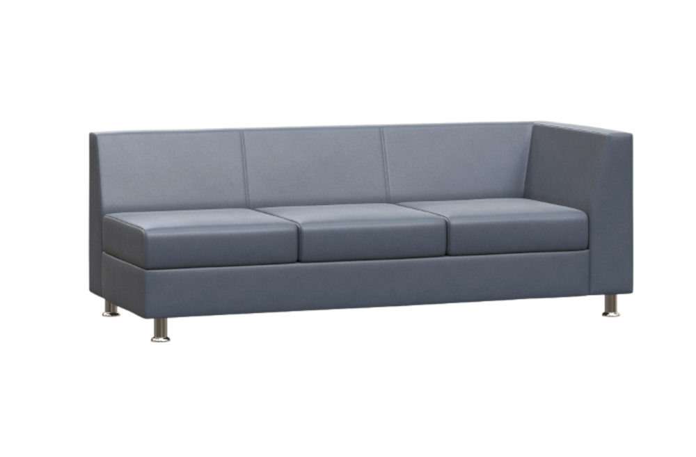 Секция с подлокотником трехместная ПРАЙМ