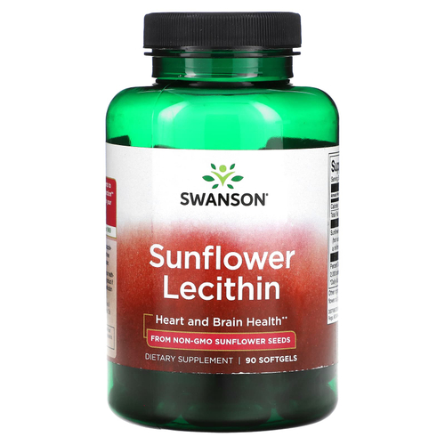 Swanson Vitamins, подсолнечный лецитин, 90 мягких таблеток