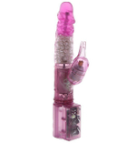 Розовый вибратор с клиторальным отростком JK UNDENIABLE 7.5 PEARL DIVER - 19 см.