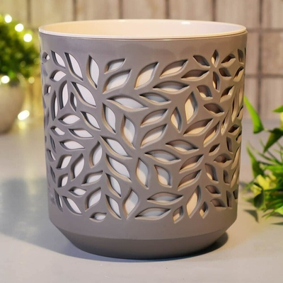 Кашпо Leaves 1,25л, мокачино/пудра