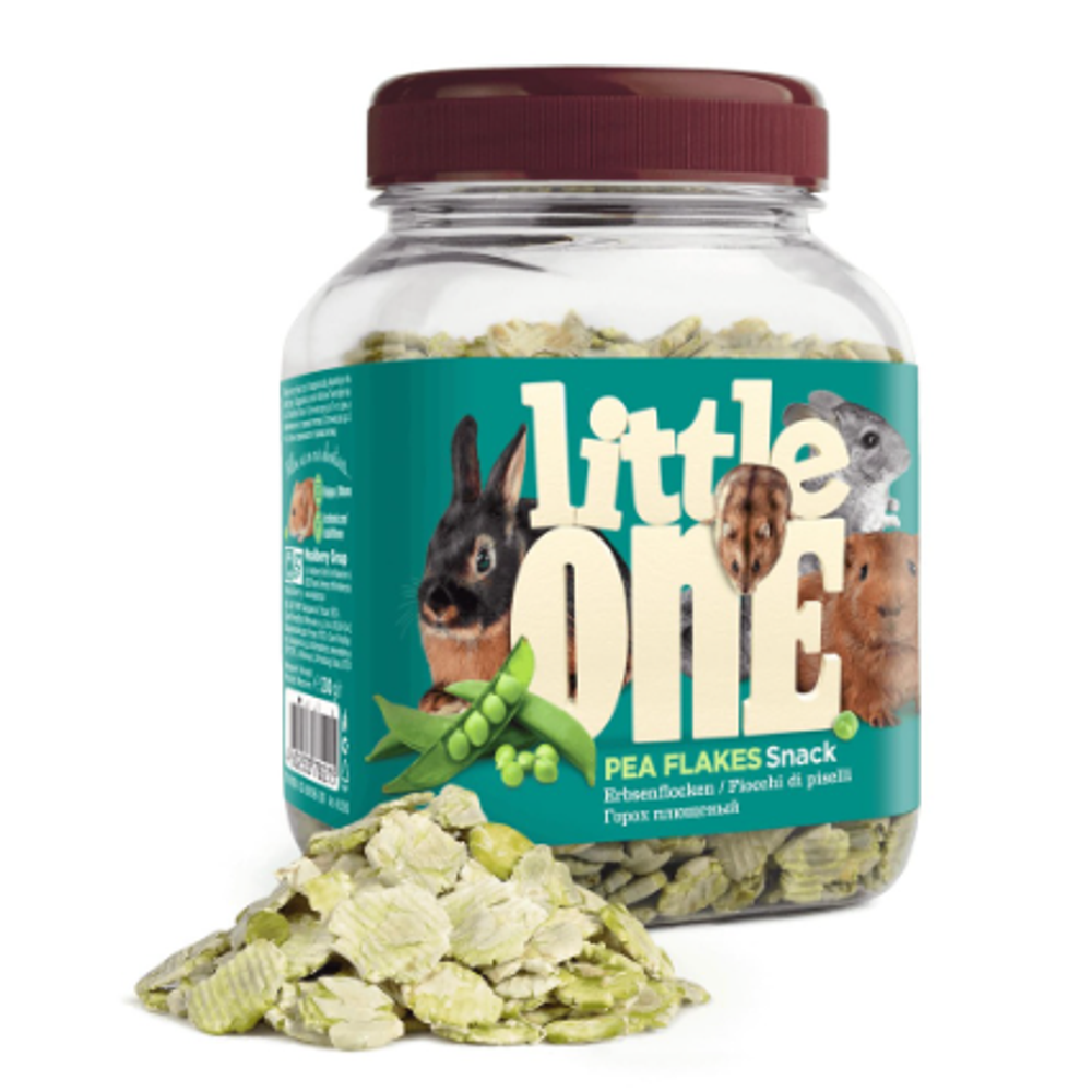 Little one банка лакомство для грызунов плющенный горох, 230г