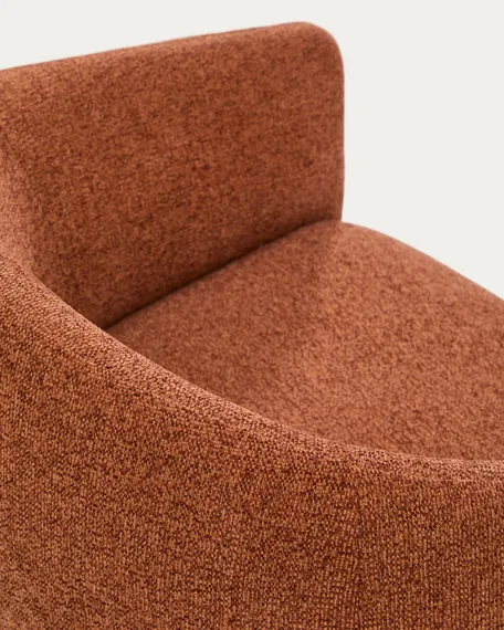 Стул Bosca из терракотового шенилла с ножками из шпона ореха