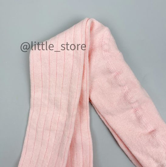 Колготки хлопковые "Полоска" со стоперами, Нежно-розовые