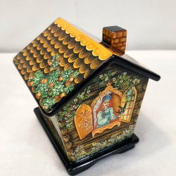 Шкатулка "Чайный домик" с ручной росписью