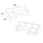 МЯГКАЯ МЕБЕЛЬ, Диван угловой CARMEN SOFT. Цвет DREAM 3