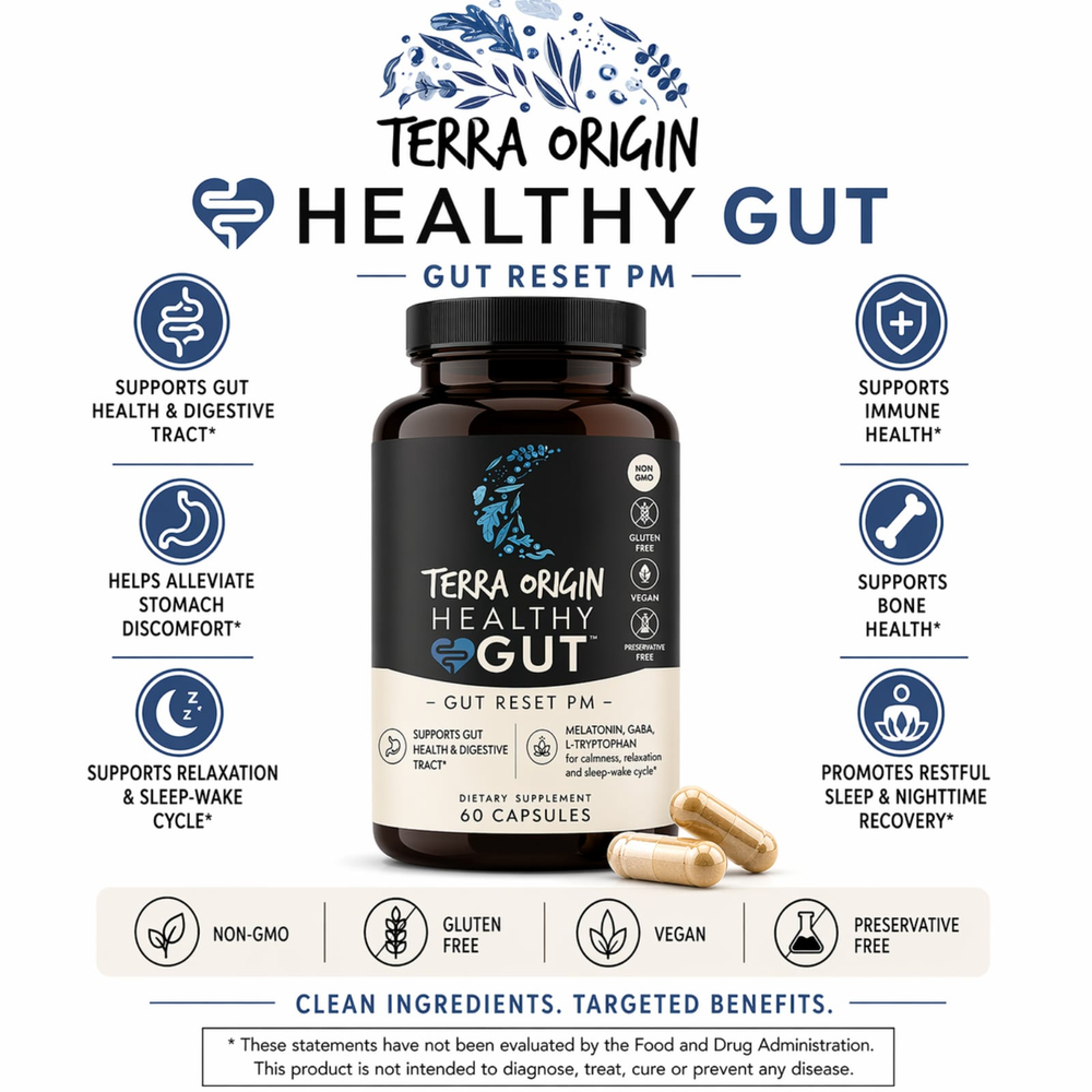 Terra Origin, Healthy Gut ™ Reset PM, 60 капсул
