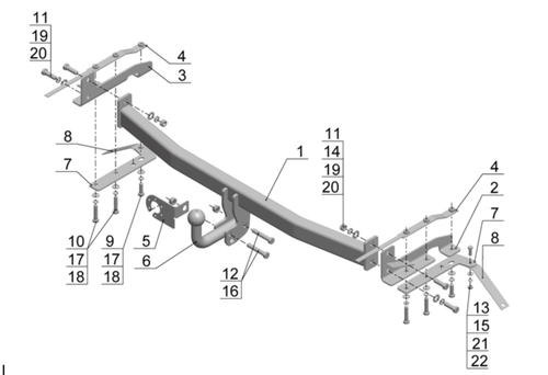 Фаркоп на TOYOTA COROLLA E12 (2002-2007) (без электрики, паспорт/сертификат в комплекте) Автос.TY 33