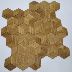 Деревянная мозаика для стен Wood Mosaic Дуб Соты