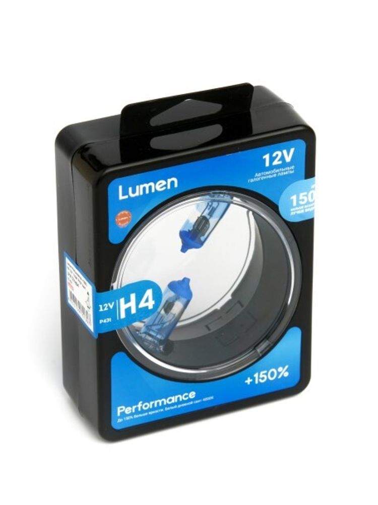 Лампа H4 12V 60/55W P43t набор +150% (Lumen)