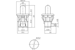 Выключатель-кнопка (мебельная) REXANT 250v 2.5а (2с) on-(off) б/фикс белый (pbs-19с) 36-3020
