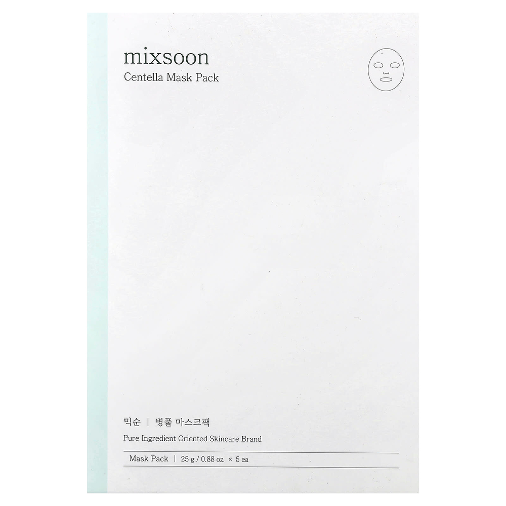Mixsoon, маска для лица с готу колой, 5 шт. по 25 г (0,88 унции)
