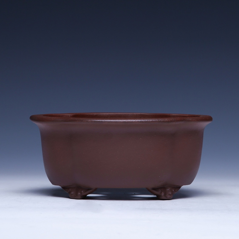 Состаренный неглазурованный горшок для бонсай высочайшего качества (исинская керамика) | 15.5*13.0*7.0