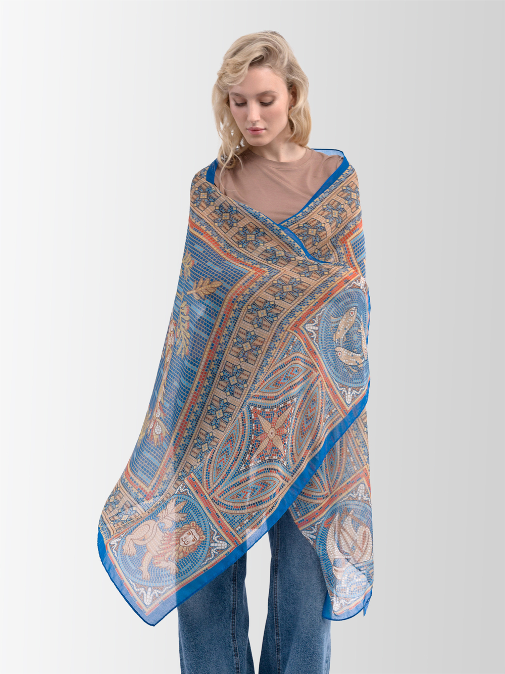 Палантин «Мозаика Херсонеса» 100% хлопок