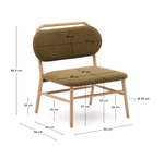 Кресло Helda из зеленого шенилла и массива дуба