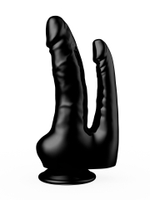 Двойной фаллоимитатор LOVETOY на присоске, 17 см, черный