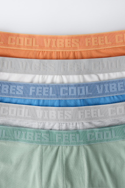 ZARA НАБОР ИЗ 5 ТРУСОВ-БОКСЕРОВ С НАДПИСЬЮ, РАЗНОЦВЕТНЫЙ