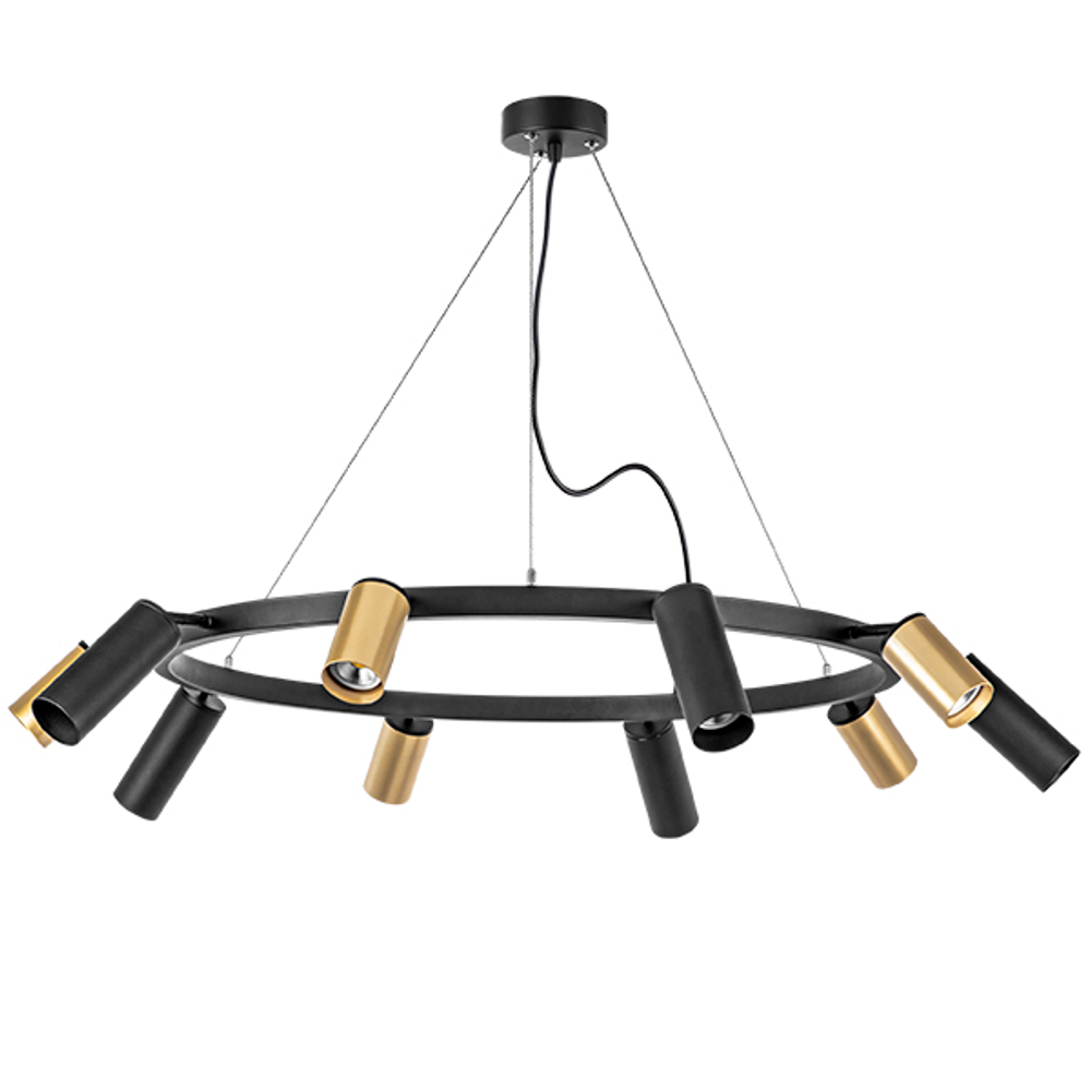 LR020405875 Люстра RULLO 10х50W GU10 ЧЕРНЫЙ/ЗОЛОТО (571020+214440-5+214487-5)