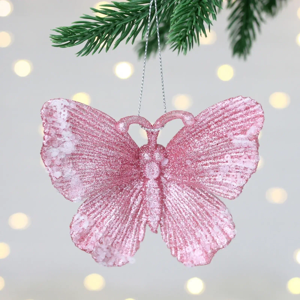 Подвеска «Изящная бабочка» 10*11 см, Розовый