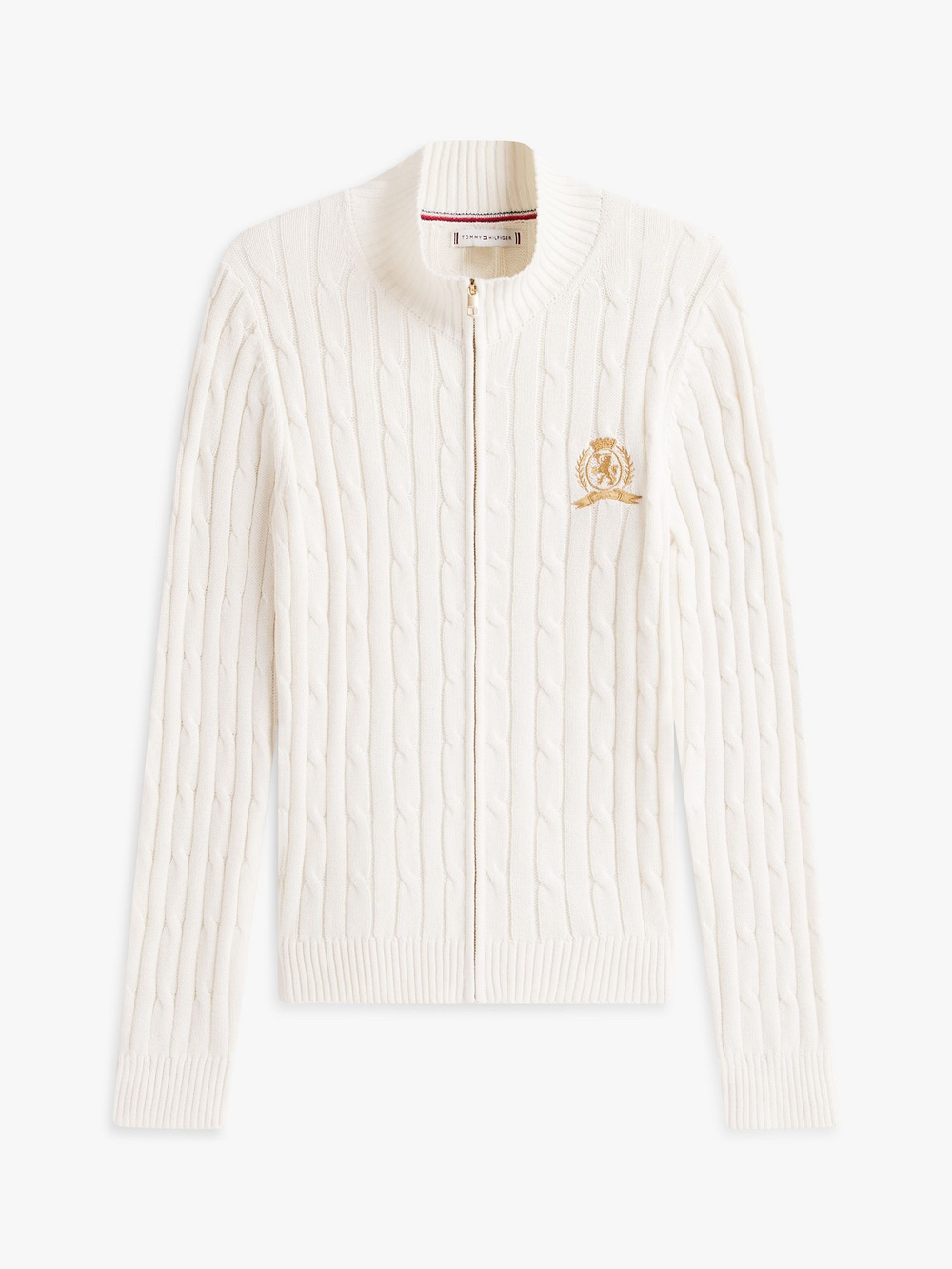 Кардиган Tommy Hilfiger Crest Logo Cable Knit Zip Cardigan Ivory