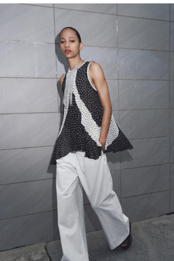 ZARA ТОП В ГОРОХ — ZW COLLECTION, ЧЕРНЫЙ