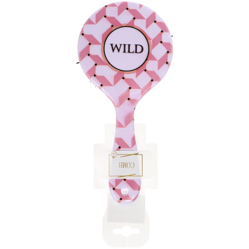 Расческа массажная круглая «Коллекция ИМАНИ - ЭКЛЕО», микс 4 дизайна, 22*10см (PVC подвес)