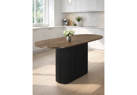 Стол деревянный Woodville Барон О 180 х 90 дуб кантри пленка, черные ноги