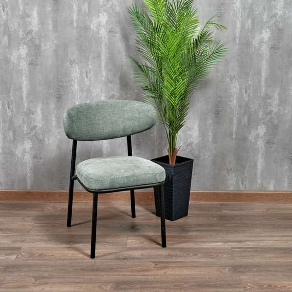 Стул Arvo серо-зеленый шенилл с черными ножками