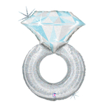 Шар Фольгированный Кольцо с бриллиантом голография (Ассорти)