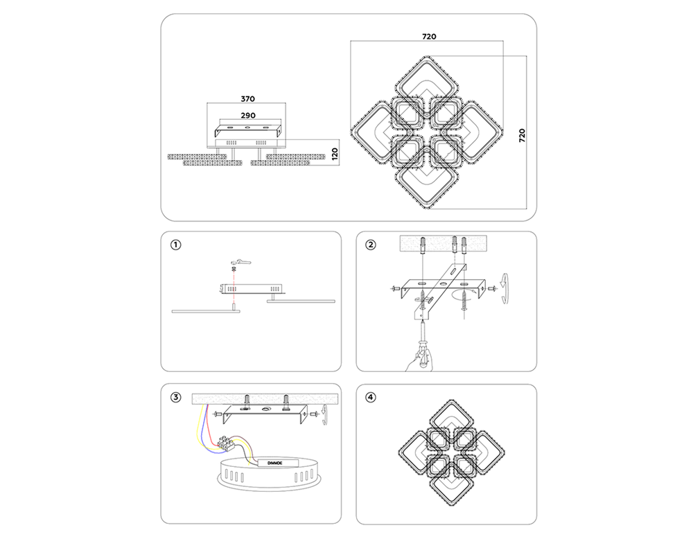 Ambrella Управляемый светодиодный светильник Ice FA1738