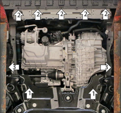 Защита стальная 2 мм Д, КПП Changan UNI-V; Lamore  с 2023г MOTODOR.77208