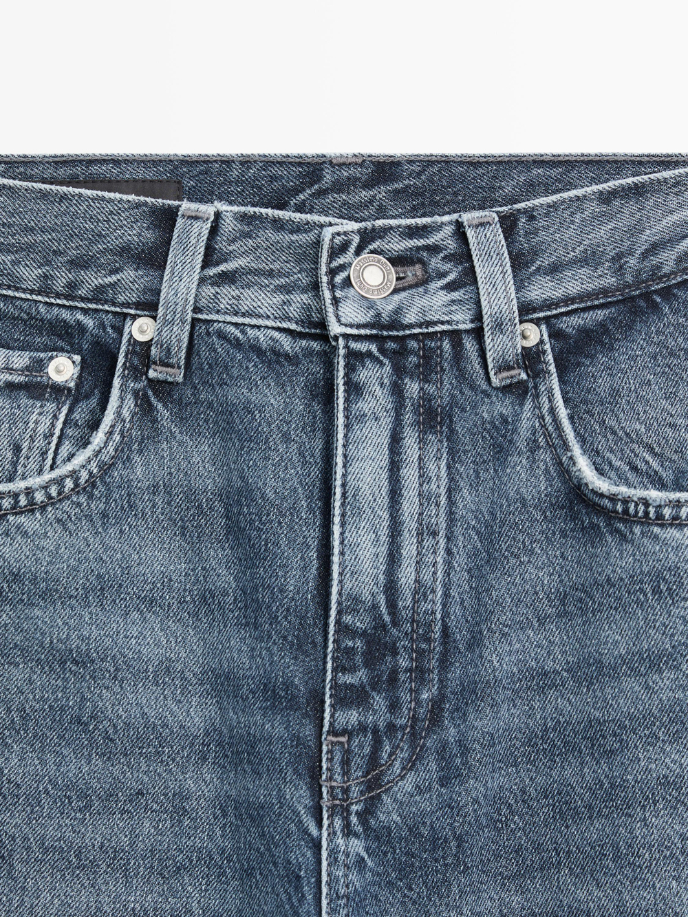 Massimo Dutti Джинсы с широкими штанинами, средне-синий