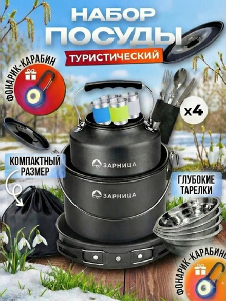 Набор посуды туристический на 4 человека