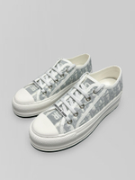 Кеды 112-3 текстильные на платформе с надписью на шнурках