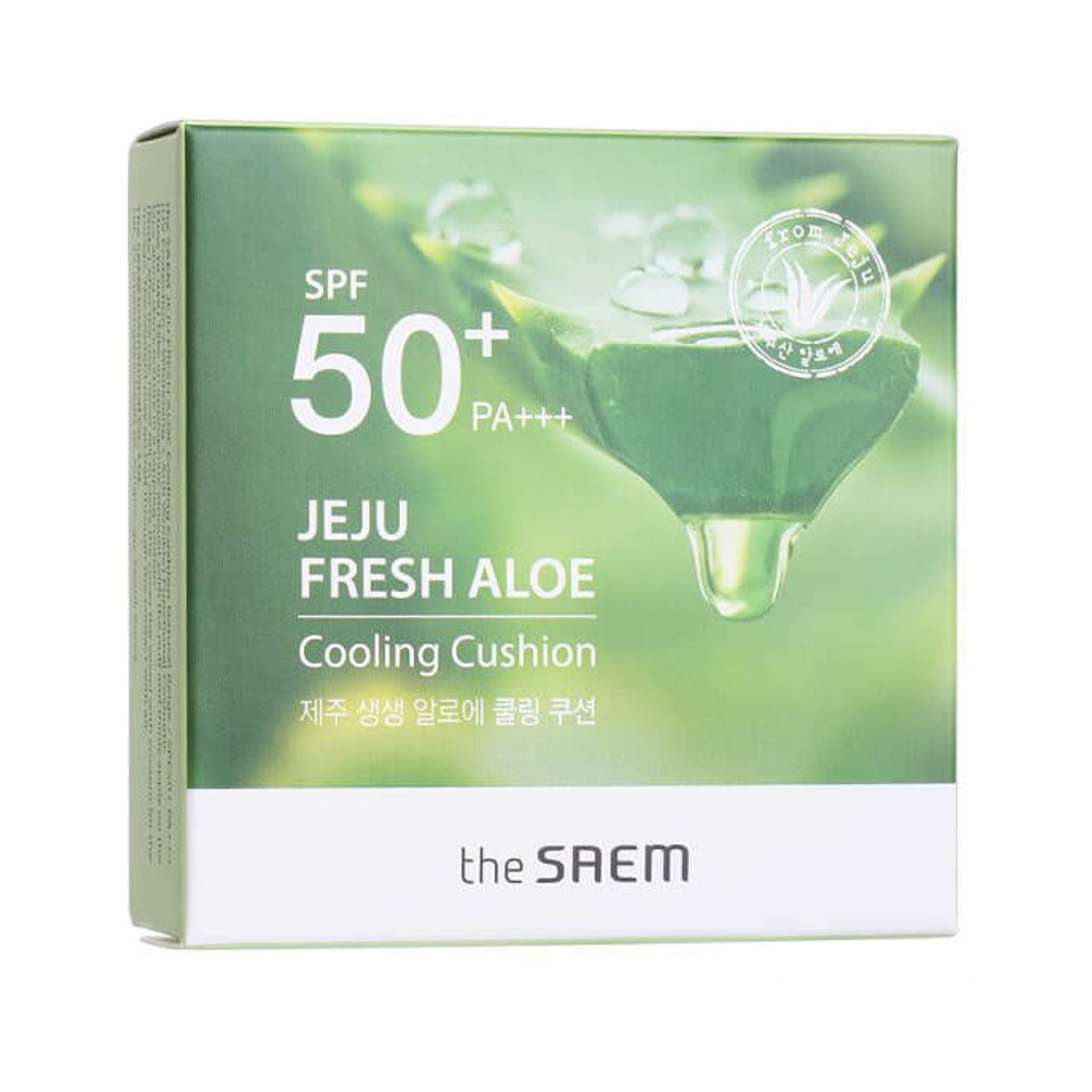 Кушон солнцезащитный THE SAEM Jeju Fresh Aloe Cooling Cushion SPF50+ PA+++ 12 гр
