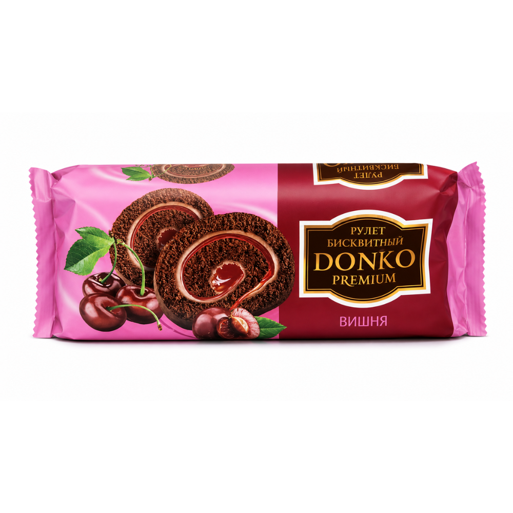 Рулет бисквитный DONKO вишня 180 гр