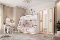 Детская «Алиса» №3 (белый/крем), ЛДСП/МДФ, Мебельсон