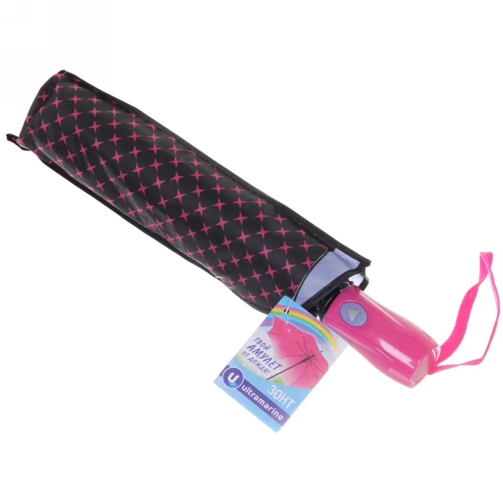 Зонт женский полуавтомат «Ультрамарин - Ореон», цвет микс, 8 спиц, d-100см, длина в слож. виде 30см