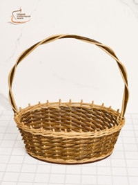 Корзинка овальная подарочная, арт. O320GR, 22х32х10 см, высота с ручкой 35 см