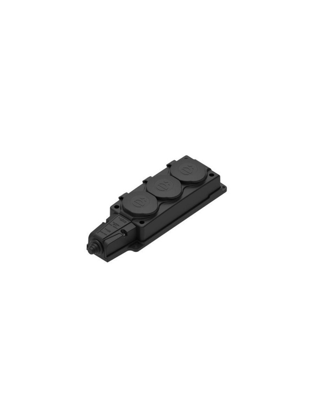 Колодка удлинителя 3-м MultiSet 16А 250В IP44 с заземл. каучук черн. SE MST4103BK