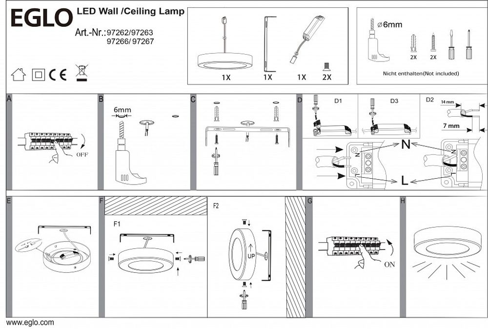 Накладной светильник Eglo Fueva 1 97266