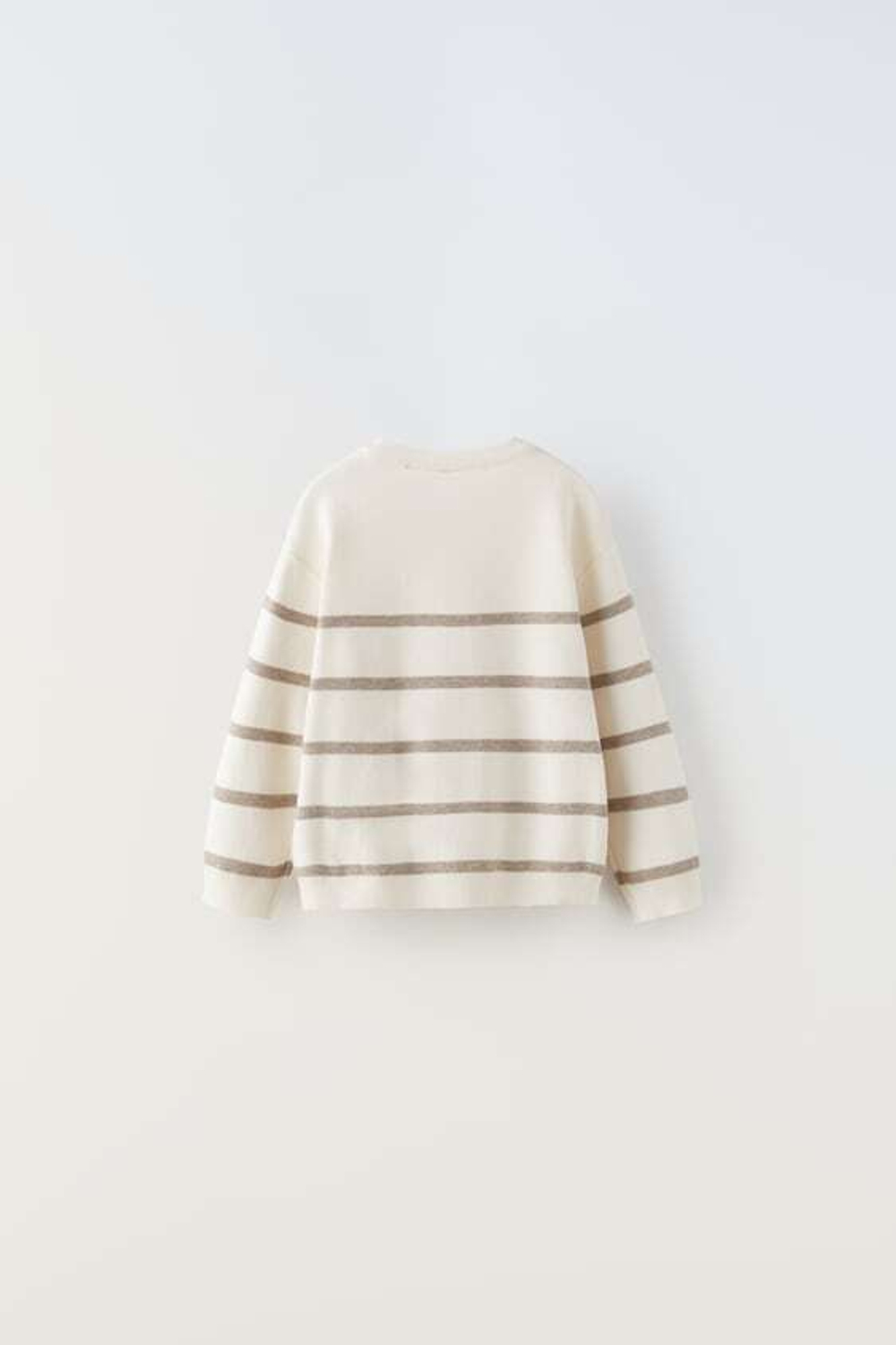 ZARA БАЗОВЫЙ СВИТЕР В ПОЛОСКУ, ЭКРЮ/БЕЖЕВЫЙ