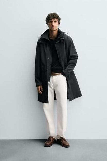 ZARA ПАРКА ИЗ ВЫСОКОТЕХНОЛОГИЧНОЙ ТКАНИ WATER REPELLENT СО СЪЕМНЫМИ ДЕТАЛЯМИ, МОРСКОЙ СИНИЙ