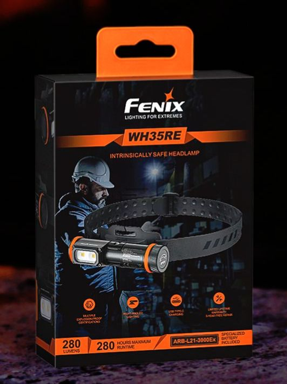 Фонарь Fenix WH35RE искробезопасный и взрывозащищенный, до 280 часов работы на одном заряде, Type-C