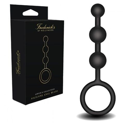 Черная анальная мини-цепочка с 3 шариками (Цвет: черный)