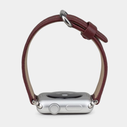 Ремешок для Apple Watch  44/45/46 mm из кожи теленка, бордового цвета